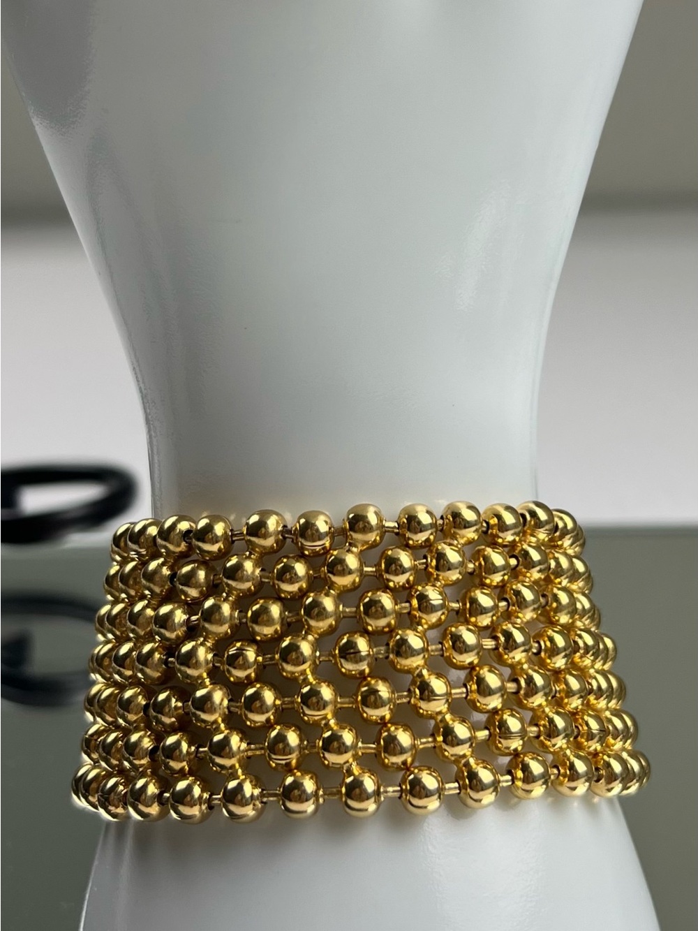 Rare Vintage Christian Dior 7-Strand Gold Tone 1990's Bracelet - Picture 3 of 12